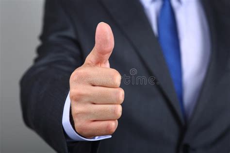 Close Up Of Business Man Hand With Thumb Up Stock Image Image Of