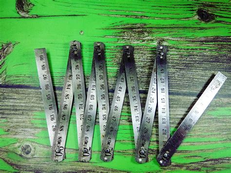 Soviet Vintage Folding Metal Ruler 1 Meter Folding Rule Etsy