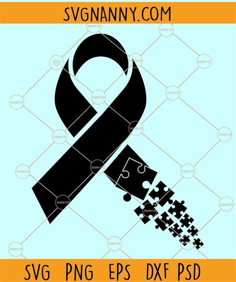 Autism Awareness Ribbon With Puzzle Pieces Svg Autism Awareness Ribbon