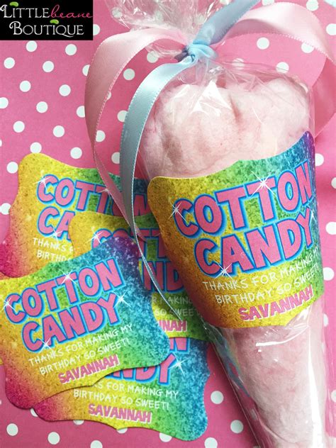 Rainbow Cotton Candy Stickers Labels For Cotton Candy Favors Etsy
