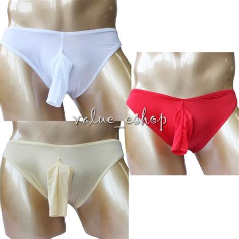 sexy mens underwear open penis sheath cover up pouch stretch thong boxer briefs ebay