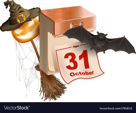 October 31 Holiday Of Halloween Tear Off Calendar Vector Image