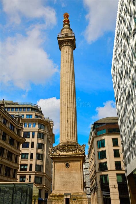 London Monument To The Great Fire Column Stock Image Image Of City