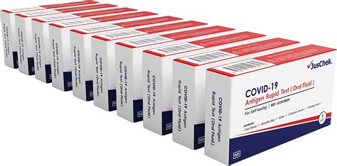 JusChek COVID 19 Rapid Antigen Test Oral Fluid 10x Singles Amazon