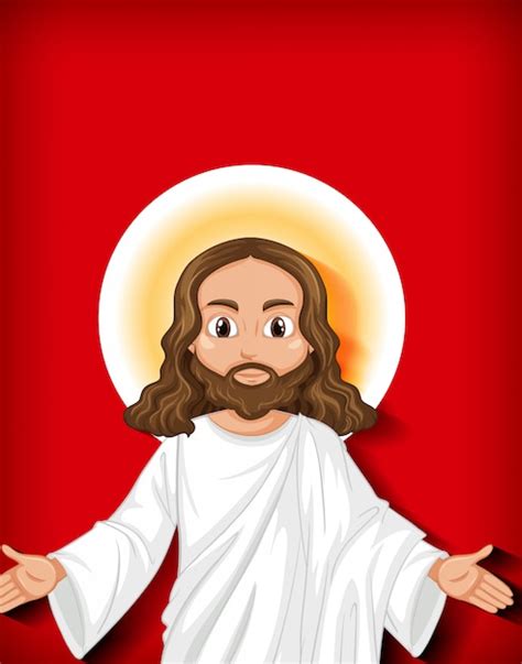 Free Vector Isolated Jesus Cartoon Character