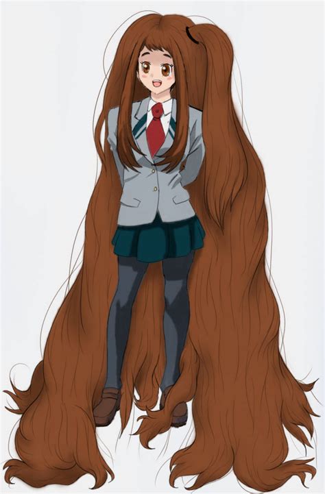 Ochako Uraraka Long Hair By Hairloverben On Deviantart