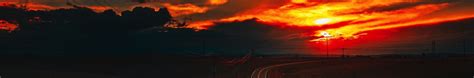 1280x212 Fire Sunset At Road 4k 1280x212 Resolution Wallpaper Hd