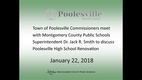 Town Of Poolesville Commissioners Meeting With Mcps January 22 2018