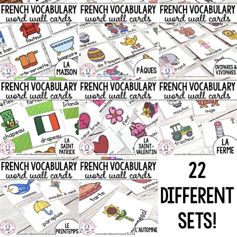 French Vocabulary Cards Bundle Cartes De Vocabulaire