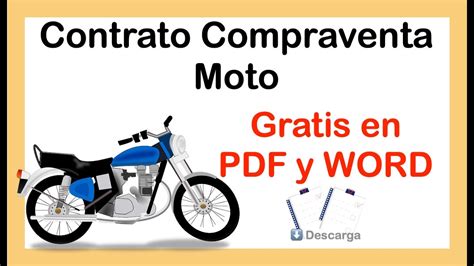 Contrato Compraventa Moto Gratis En Pdf O Word Youtube