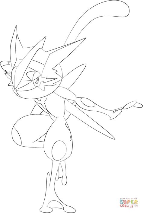 Set of greninja coloring pages you are able to download without charge. Ash's Greninja coloring page | Free Printable Coloring Pages