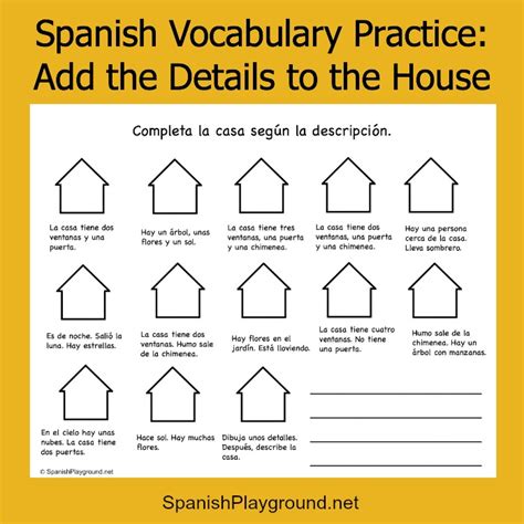 Spanish Vocabulary Practice Draw The Details Spanish Playground