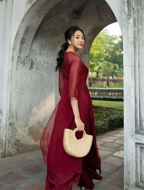 Modern Ao Dai Dress Silk And Sheer Double Layers Hien Thao Shop