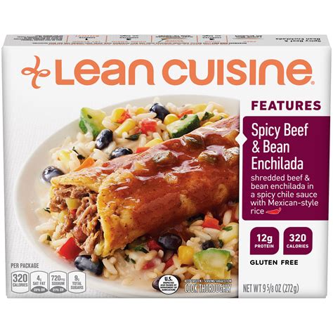 Smart dieters often use frozen meals as part of their weight loss program. LEAN CUISINE FEATURES Spicy Beef & Bean Enchilada 9.63 oz ...