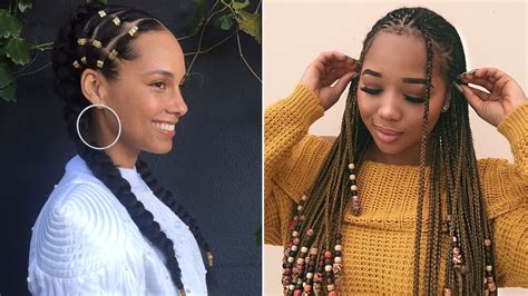 The top has added volume at the roots while the sides and straight and sleek for a fab finish. The Braids-and-Beads Trend Is Taking Over Instagram | Braids with beads, Small braids, Braided ...