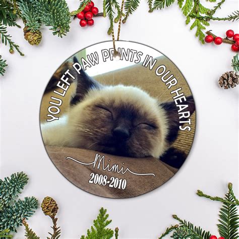 Cat Memorial Ornament Personalized Photo Ornaments Cat Lover Etsy
