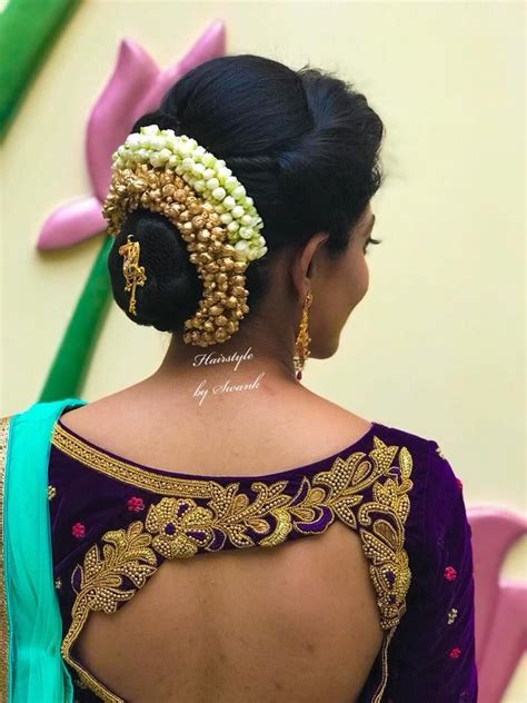 22 low bun hairstyle for saree hairstyle catalog