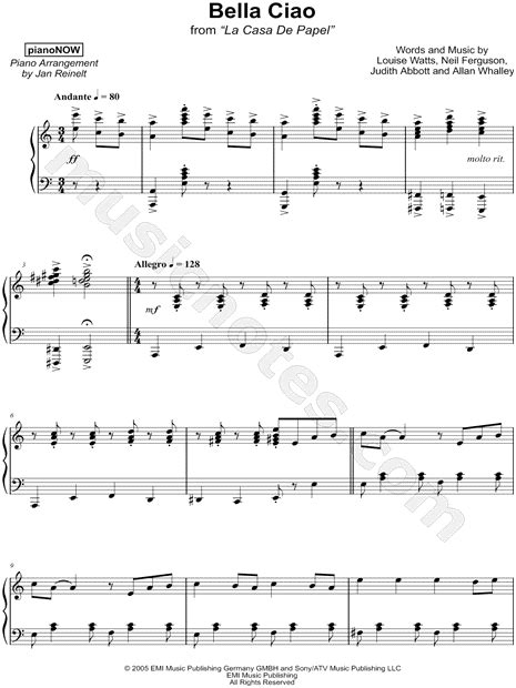 Alles was ihr braucht ist etwas zeit zum stöbern in den verschiedenen bereichen. pianoNOW "Bella Ciao" Sheet Music (Piano Solo) in A Minor ...