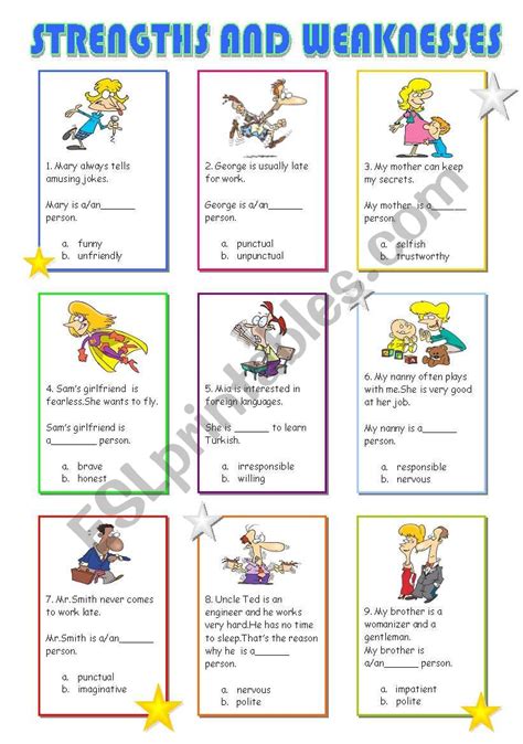 Identifying Strengths And Weaknesses Worksheet
