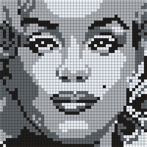 Marilyn Monroe 50 X 50 Square Grid Pattern Cat Cross Stitch Pattern
