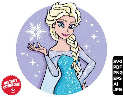Elsa Frozen Svg Vector Cut File Clipart Disney Svg Frozen Etsy Sexiz Pix