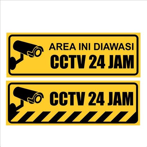 Jual Rambu Papan Nama Area Cctv Jam Bahan Sticker Cutting Dan