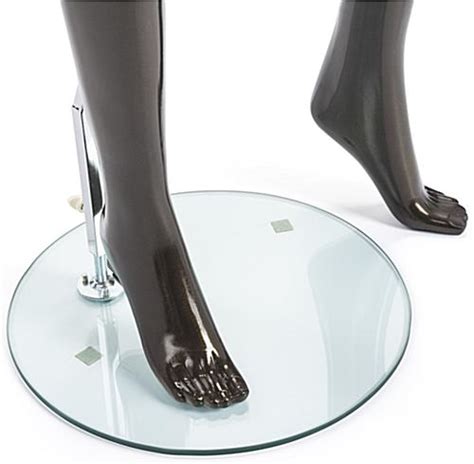 metallic female mannequin tempered glass base