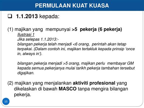 'gaji' dan 'gaji minimum' ditakrifkan di bawah seksyen 2 akta majlis perundingan gaji negara 2011. PPT - PELAKSANAAN PERINTAH GAJI MINIMUM 2012 (Akta Majlis ...