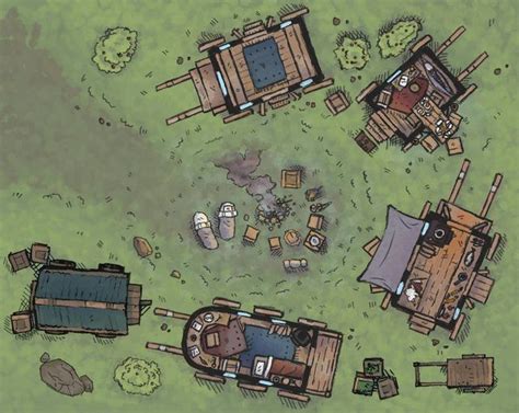 Wagon Camp Made By Aping 2minutetabletop Style Dungeon Maps