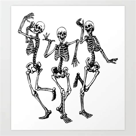 Buy Three Dancing Skulls Art Print By Denzhu Worldwide Shipping