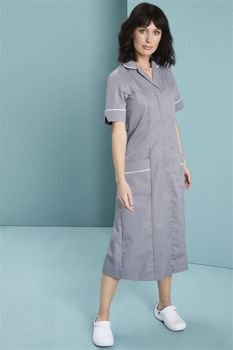 Womens Healthcare Dress Hospital Grey With White Trim Shop All From