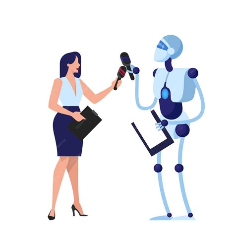 Premium Vector Robot As A Reporter Idea Of Artificial Intelligence