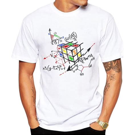 Work Design Men T Shirt Short Sleeve Hipster Tops Rubik Cube Printed Camisas Estampadas