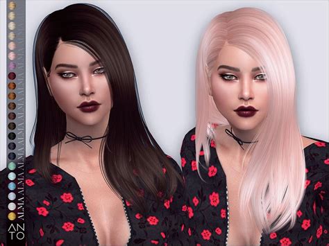 The Sims Resource Alma Hair By Anto Sims Hair Womens Hairstyles Sims