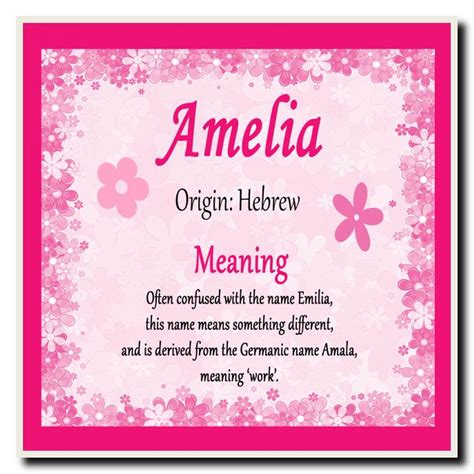 Amelia Personalised Name Meaning Coaster The Card Zoo