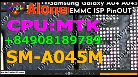 Samsung Galaxy A04 A045fm Isp Pinout Test Point Image Gsmfree