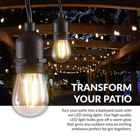 Outdoor Led String Lights 48 Ft With Remote Controlled Led Dimmer S14