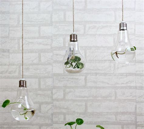 New Fashion Light Bulb Shaped Glass Hanging Bulb Vases Clear Air