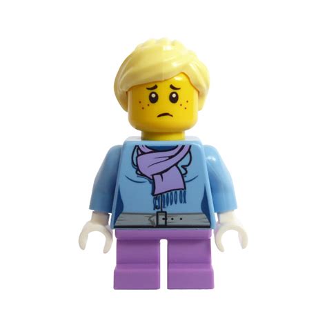 Lego Child Blue Jacket With Light Purple Scarf Minifigure Brick Owl