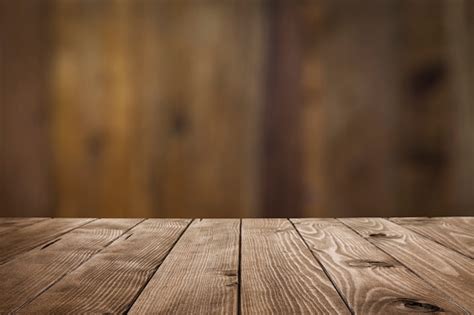 Empty Wood Table With Dark Vertical Table Background Stock Photo