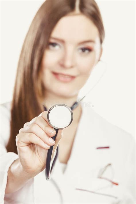 Smiling Woman Medical Doctor With Stethoscope Stock Image Image Of