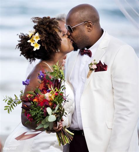 African American Couple Getting Married At The Beach Premium Image By Wedding