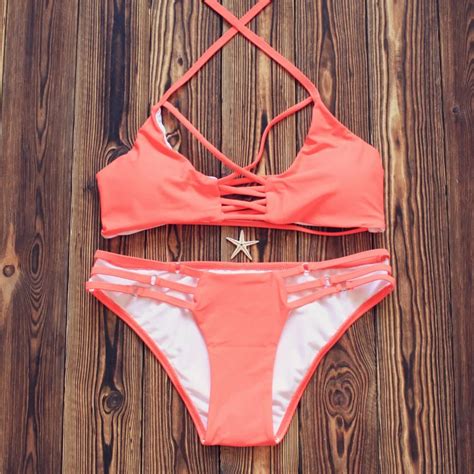 Lace Up Bikinis For Women 2017 Sexy Swimsuit Bandage Womens Bathing