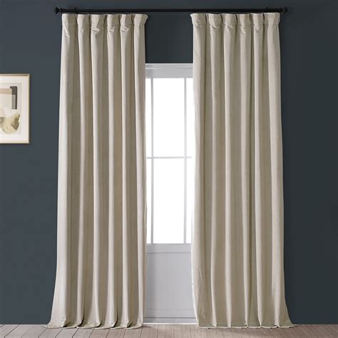 Exclusive Fabrics Signature Velvet Blackout Curtain Panel Cool Beige 50