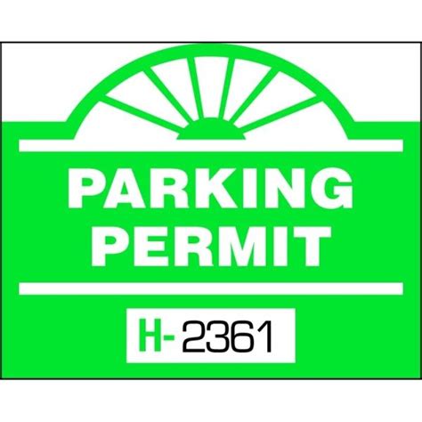 Parking Permit Window Stickers Round Arch Green 2 12 X 2 Package Of