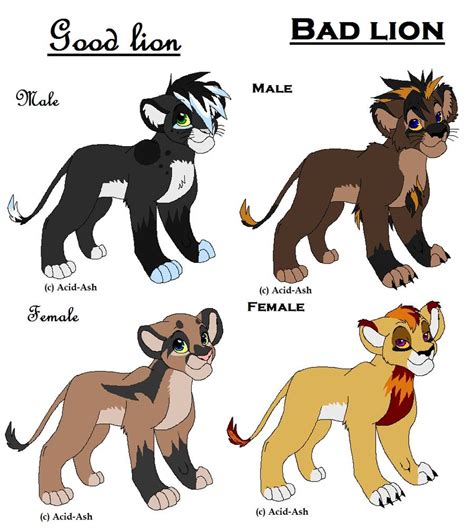 Lion Adoptable From Rebecka Wonmake Good Lion And Bad Female Lion