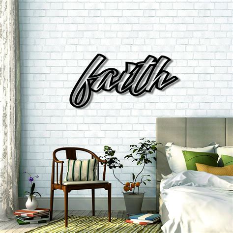 Faith Metal Sign Faith Sign Metal Words Metal Wall Decor Metal Signs