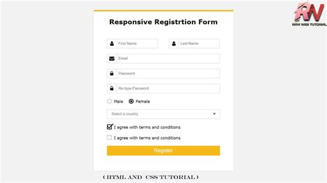 Registration Form In Html Html Registration Form Template New 25