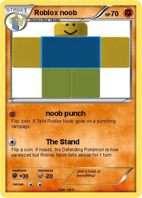 Pokémon Roblox Noob 58 58 Noob Punch My Pokemon Card