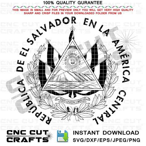 El Salvador Svg Vector Logo Svg Coat Of Arm Of El Salvador Etsy
